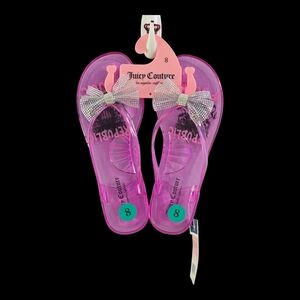 Juicy Couture Pink Sandals with Rhinestone Bow